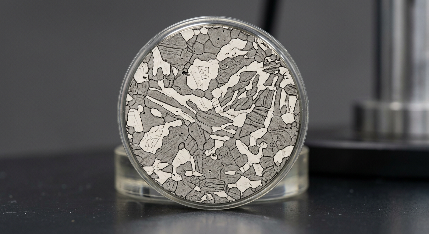 Duplex stainless steel microstructure showing austenite and ferrite phases