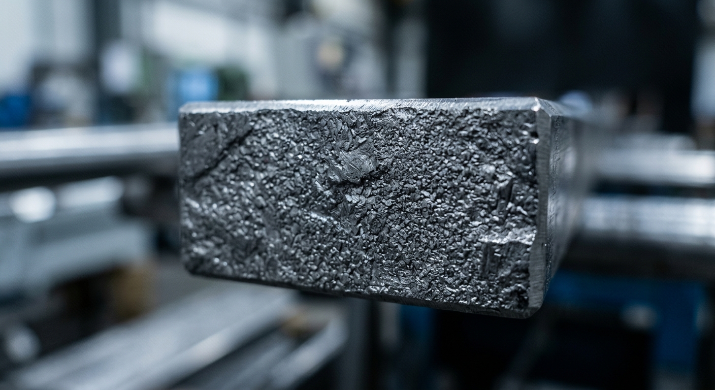 Macro view of duplex stainless steel bar surface texture